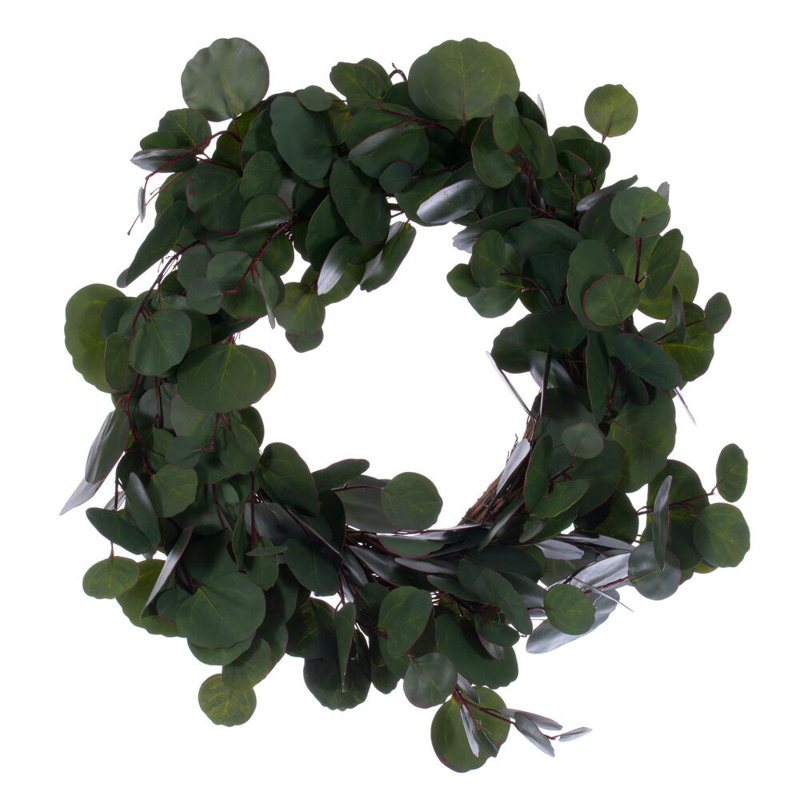 Faux Eucalyptus Polyester Wreath, 20" H x 6" W x 20" D