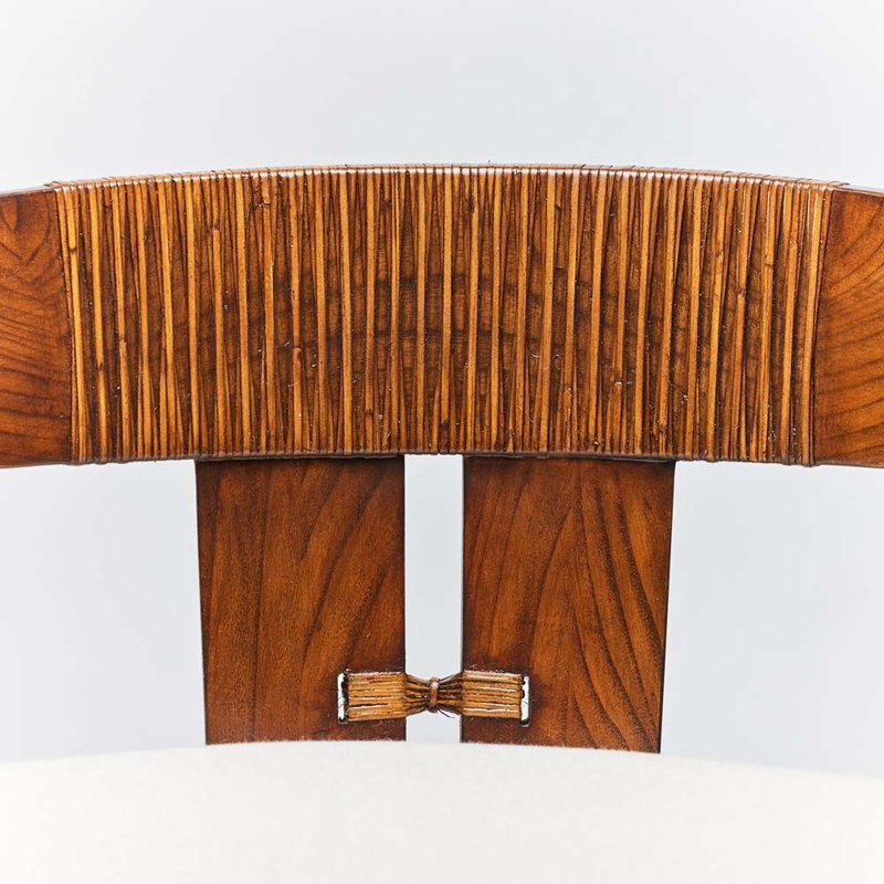 Fauteuil Maryl III, Châtaigne, Faux lin fougère
