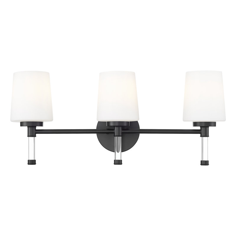Meuble-lavabo 3 lumières Kinzie, Noir mat