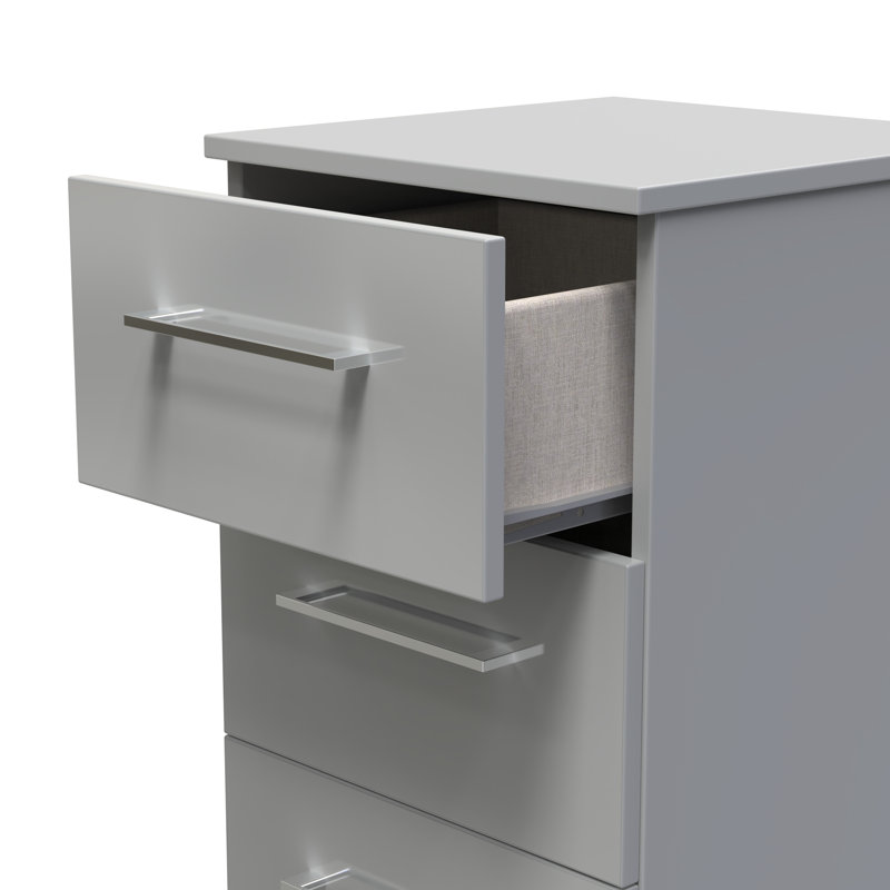 Talhaa 4 Drawer Bedside Cabinet (Ready Assembled), Uniform Grey/Dusk Grey