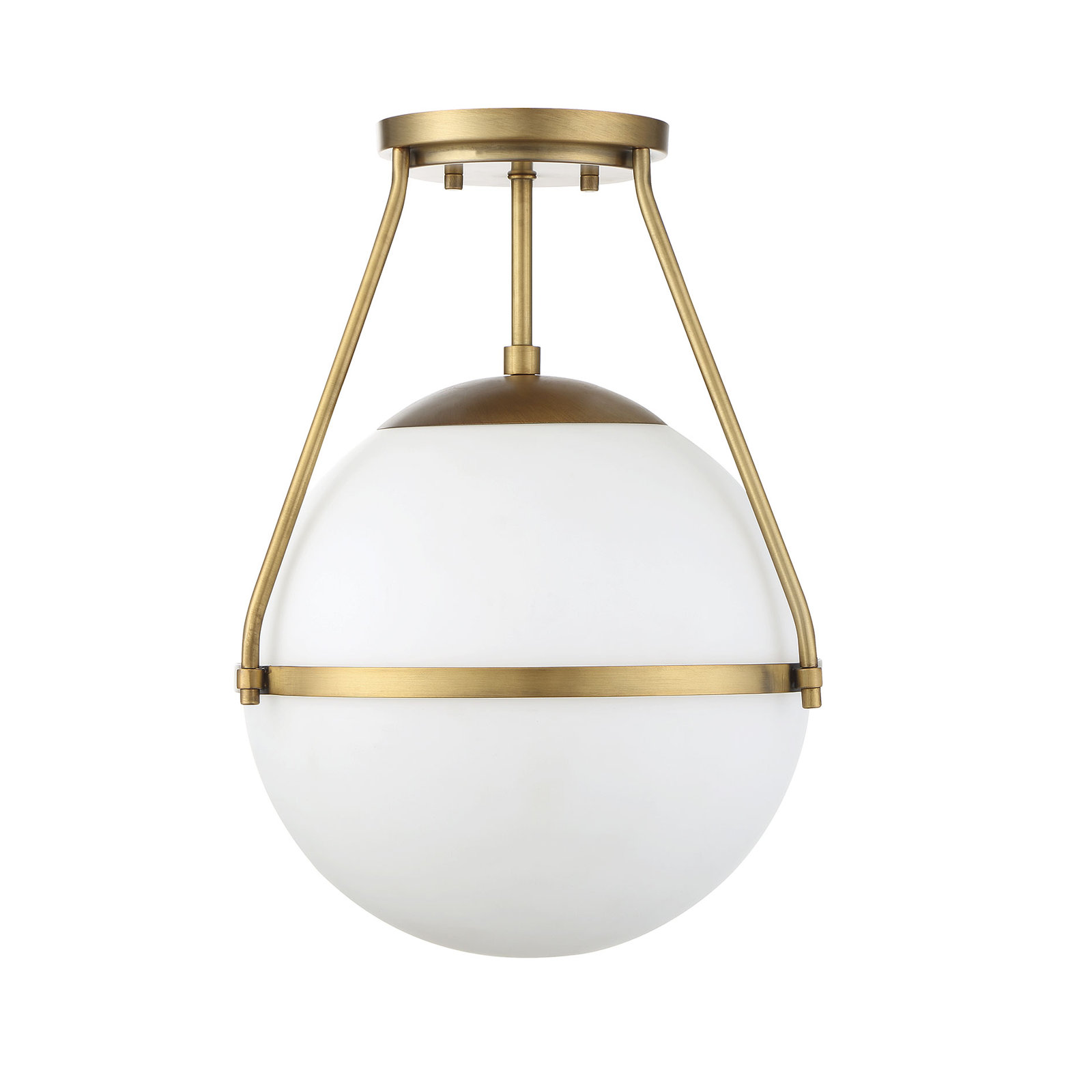 Amirah Single Light Semi Flush Mount, Natural Brass