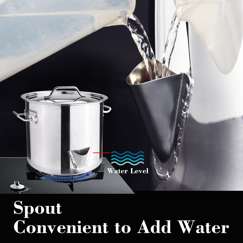 20 Quart Stainless Steel Steamer Pot with Basket Insert