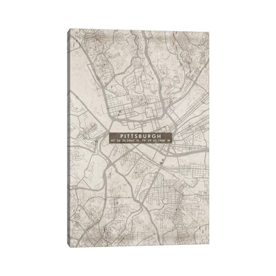 Pittsburgh City Map Abstract - Print on Canvas