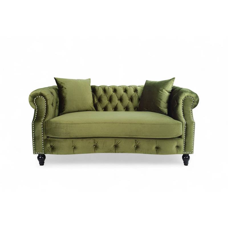 Mocanaqua 2 Seater Velvet Sofa, Sage Green