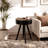 15.7-Inch Round Coffee Table With Carved Top