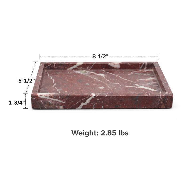Plateau en marbre Red Zebra - Organisateur de meuble-lavabo en marbre naturel, plateau de comptoir rectangulaire de 10 po