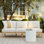 Canapé d'extérieur moderne en bois d'acacia à 3 places Ventura