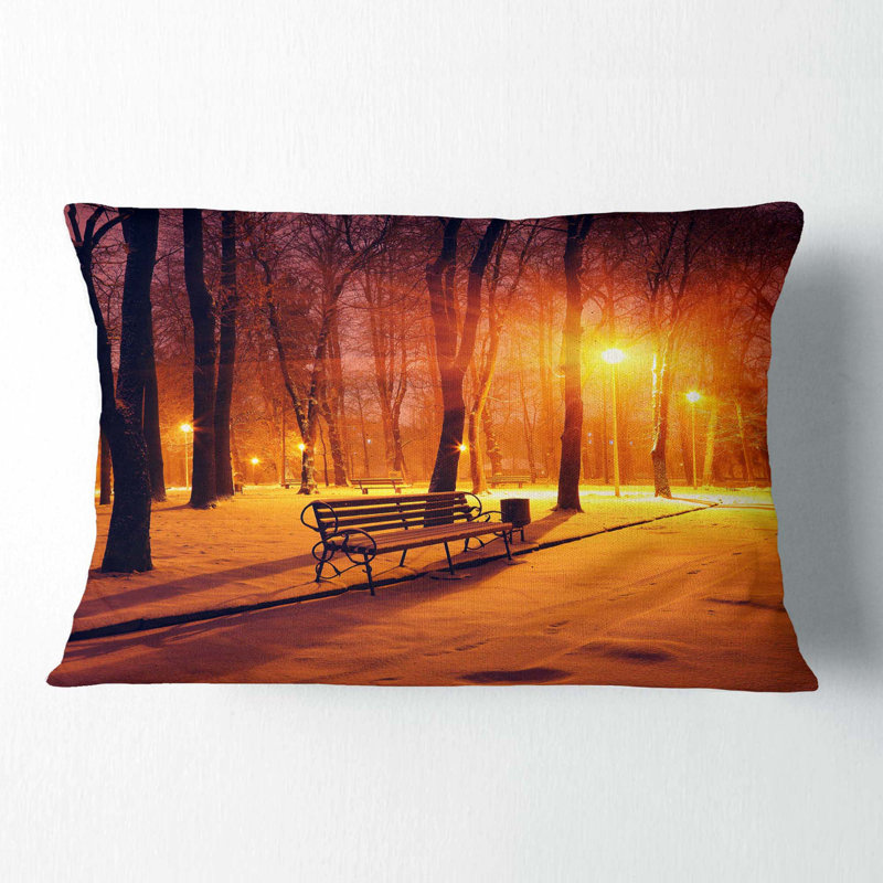 Coussin lombaire imprimé neige