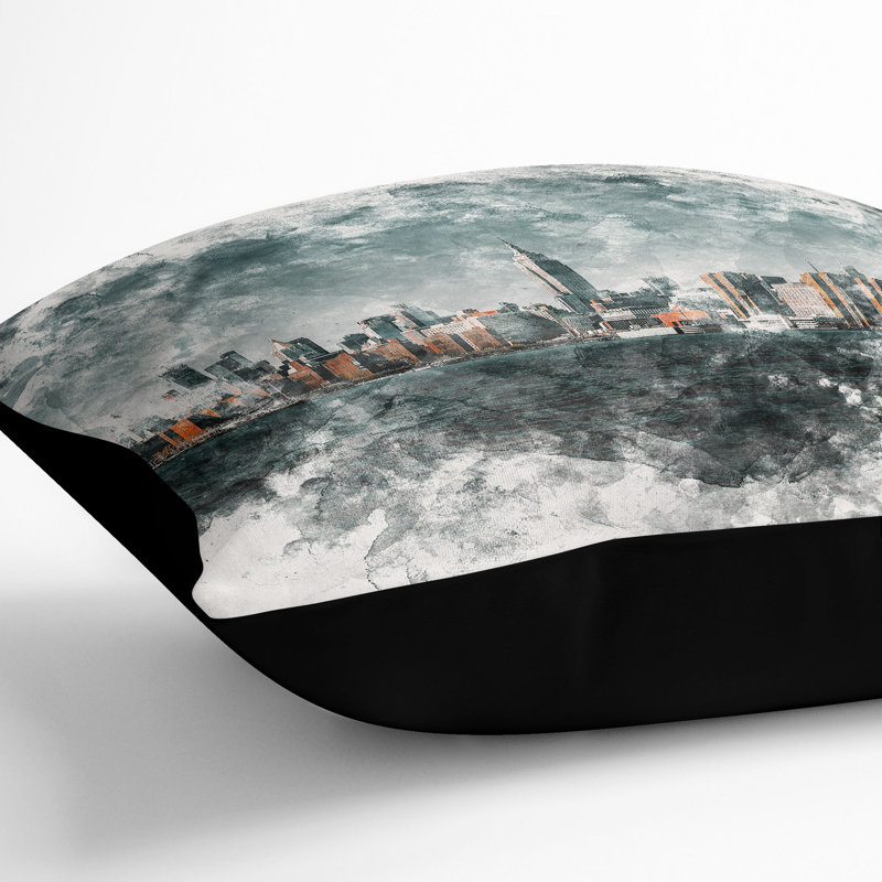 Square Throw Cushion, Black, 55cm H x 55cm W x 20cm D