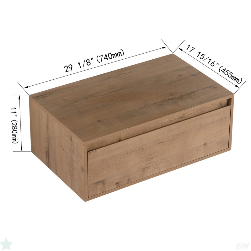 30" Bathroom  Cabinet,Soft Close Drawer,Float Mounting Design (Only Vanity, Without Sink)
