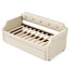 Lit de jour rembourré avec lit gigogne, beige pour lit simple