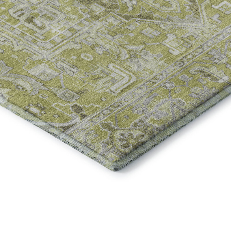 Tapis aloès Cerrito AMF570 lavable à la machine de qualité supérieure, Rectangle 1 pi 8 po x 2 pi 6 po
