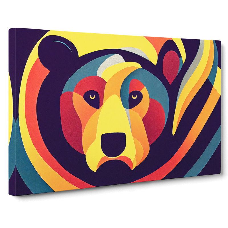 Bear Deco Style Abstract - Wrapped Canvas, 35cm H x 50cm W x 3cm D