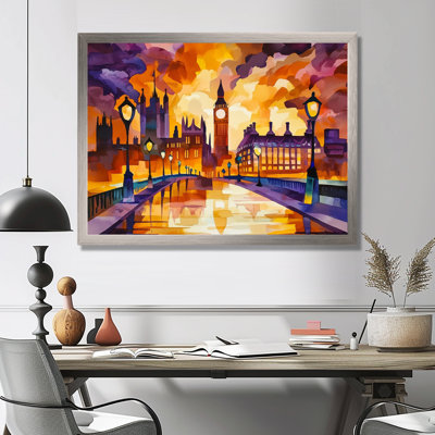 «London's Sunset City Views II - City London», reproduction d'art murale