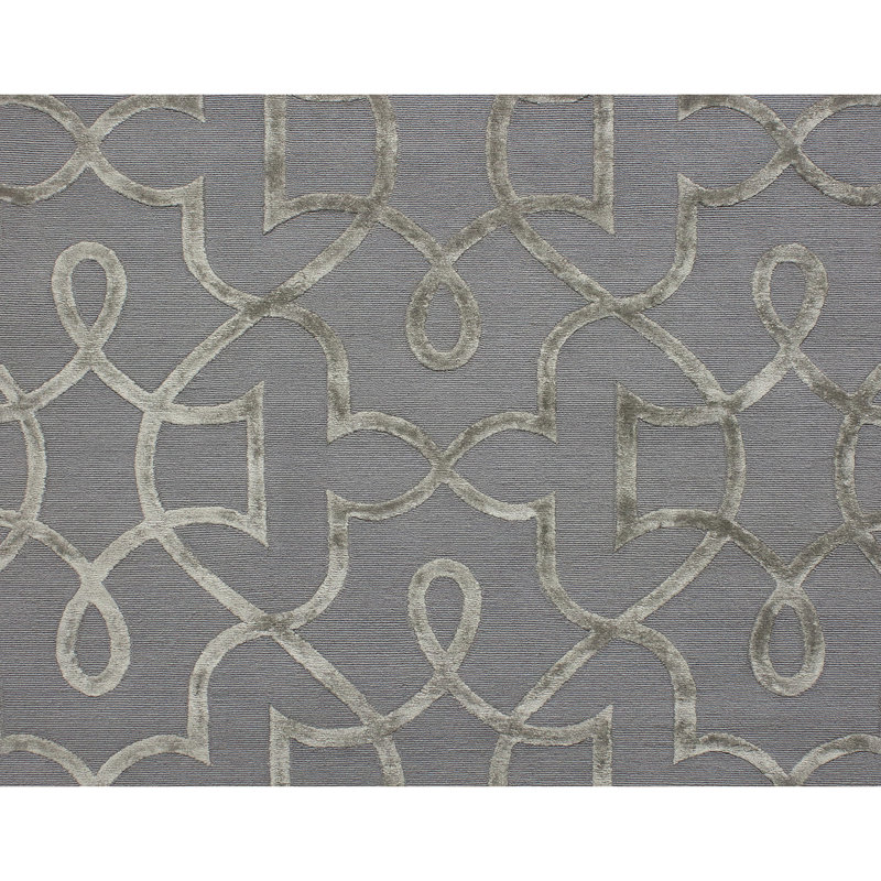 Geometric Area Rug in Gray/Sterling, Rectangle 9' x 12'