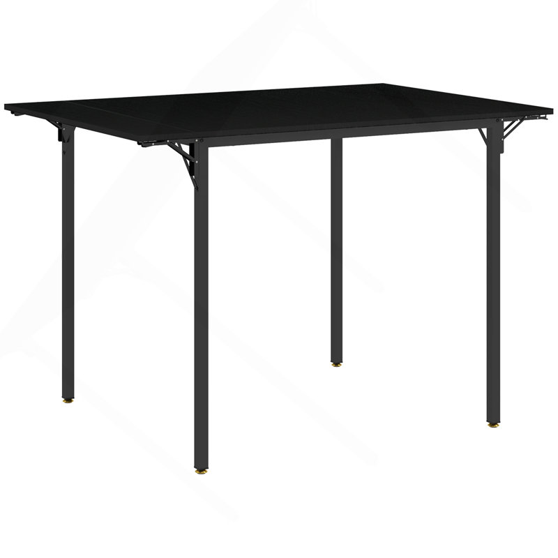 Table de salle à manger pliante industrielle pour 2 à 4 personnes, table de cuisine à abattants peu encombrante pour petits espaces, noir