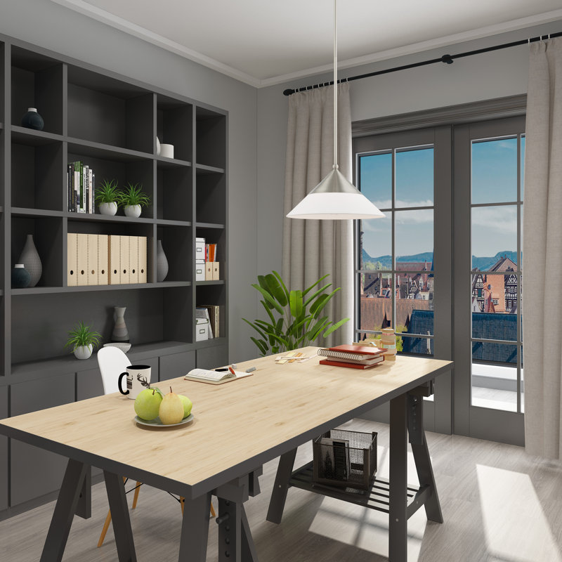 Harbourvale 1 - Light Pendant, Brushed Nickel, Off-White