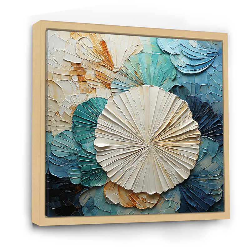 «Coastal Mosaic Seacreatures» sur toile, Cadre naturel flottant, H 36 po x l 36 po x P 1,5 po