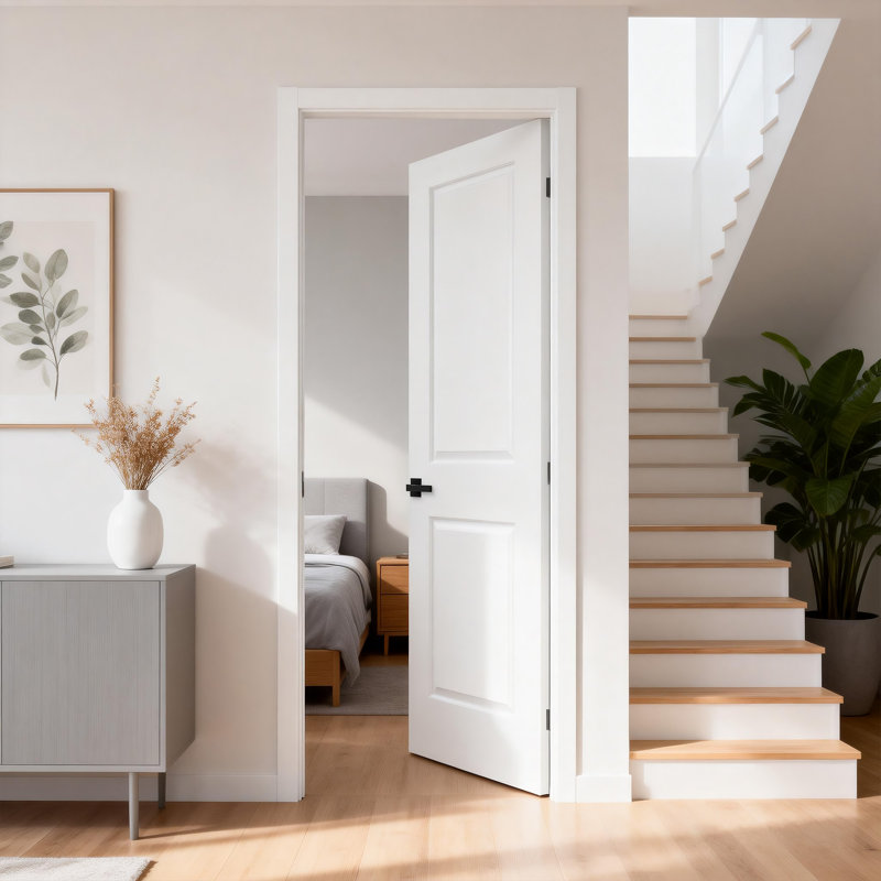 Primed 2-Panel Hollow Wood Interior Mould Standard Door Without Bore Hole, 24" X 80"