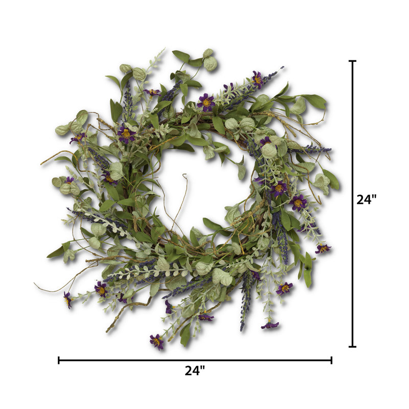 24 Inch Seasonal Lavender and Herbs Wreath