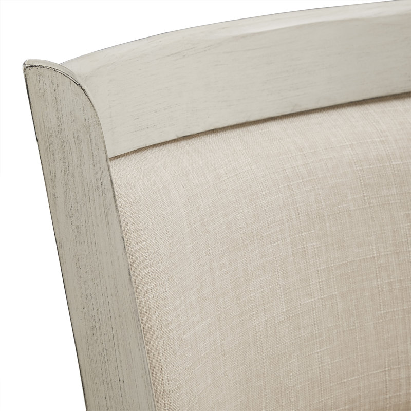 Tabouret pivotant Leda, Tabouret de comptoir (siège d'une hauteur de 24,7, Blanc antique, Beige