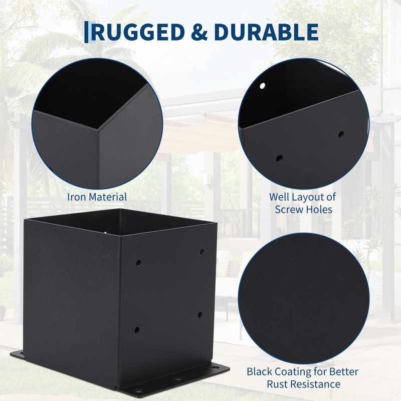4-Pack Heavy Duty 2mm Steel Deck Post Base