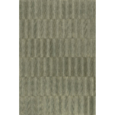 Starke Checked Wool Area Rug