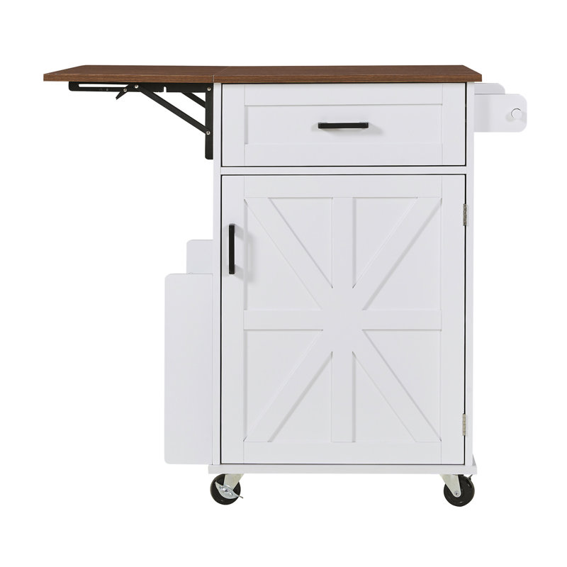 Îlot de cuisine 39,3 po avec abattant, Blanc