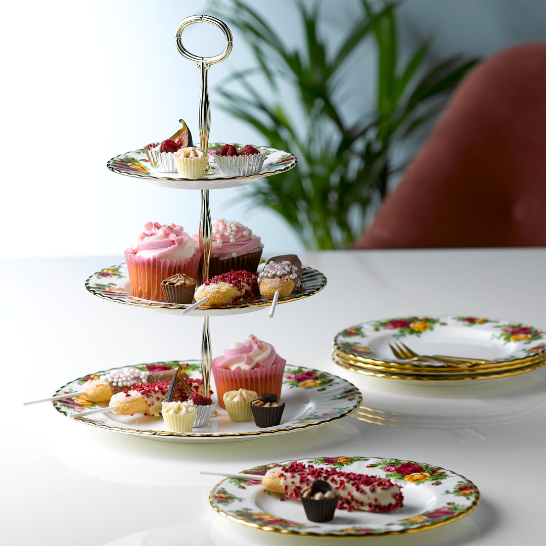 Royal Albert, Old Country Roses - 3 Tier Cake Stand & Plates