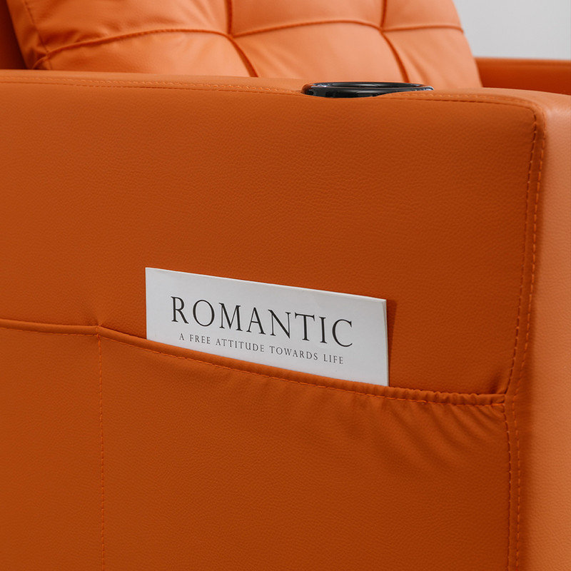 Fauteuil convertible 68 po Gerasimos, Similicuir orange