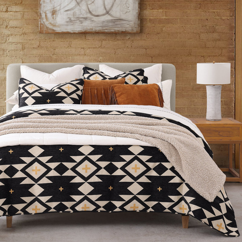 Ensemble de housse de couette High Desert Chenille Jacquard Native American Aztec