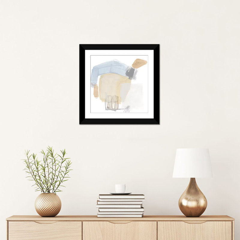 « overture iv », impression sur toile, Papier beaux-arts encadré noir, Blanc, H 24 po x l 24 po x P 1 po