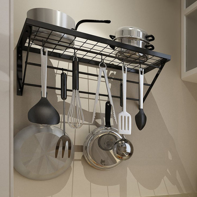 Iron Handcrafted Rectangle Wall Mounted Pot Rack