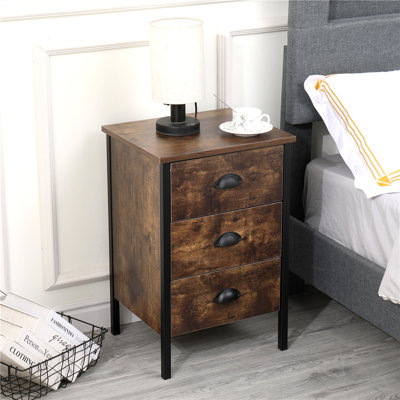 Alfordsville 40cm W Iron Bedside Table