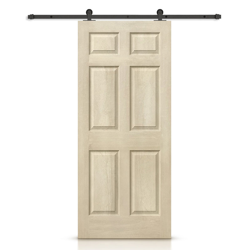 Porte standard lambrissée en bois manufacturé, 30 po x 80 po, Crème rétro