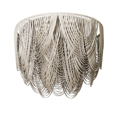 Medium Leather Fringe Flushmount Chandelier