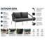 Causeuse d'extérieur avec coussins Catlin - Mobilier de patio avec cadre en aluminium et détails en corde