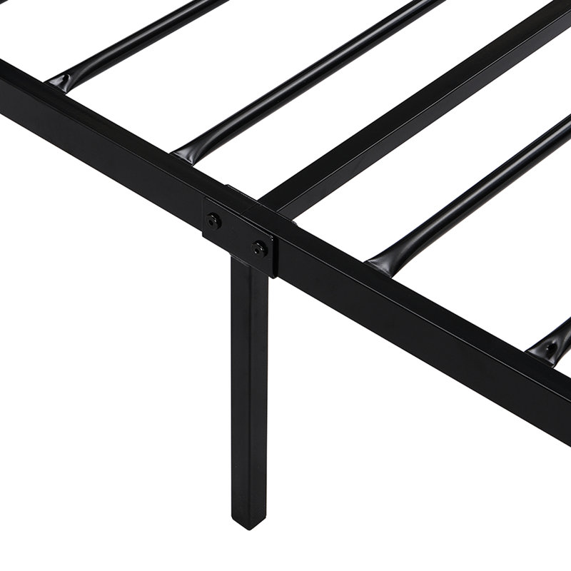 Structure de lit simple en métal noir avec installation, fonctionnement silencieux et stable, assemblage rapide, convient à tous les styles de matelas, structure de charge de 300 lb, performance,