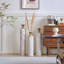 Ensemble de vases de plancher en métal 3 pièces - Grand décor en relief blanc et doré pour le salon, l'entrée et le bureau