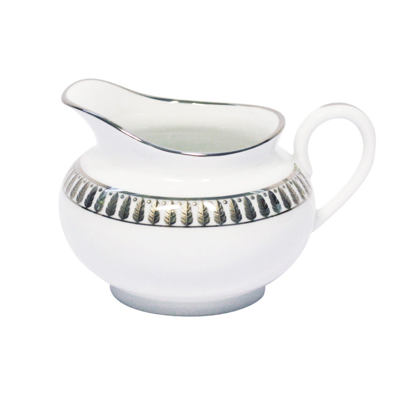 Plumes Creamer Bowl, Platinum