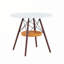 Petite table de salle à manger circulaire avec panier de rangement tissé suspendu, 31,5 po de diamètre-130188439