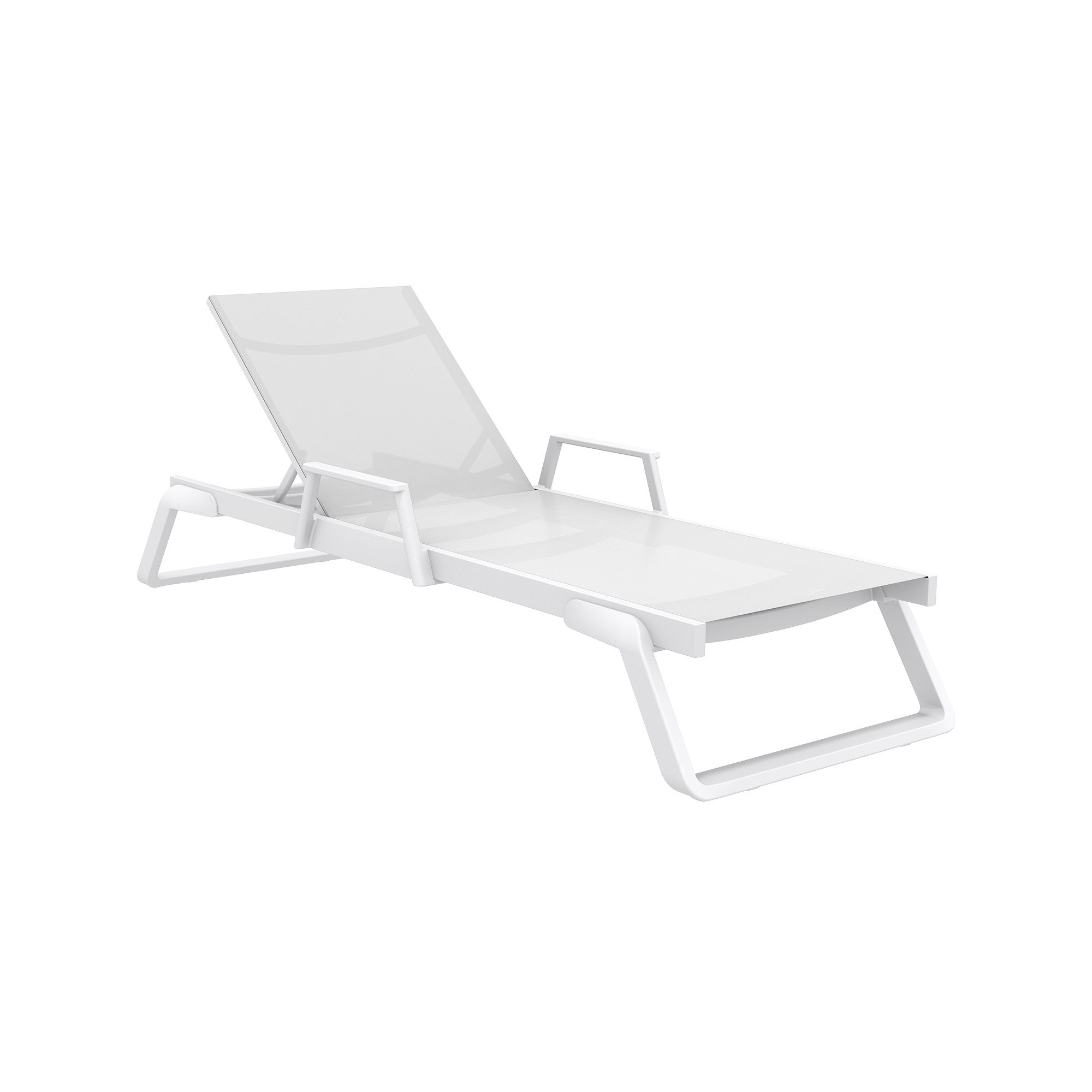Genelda Outdoor Chaise Lounge, White