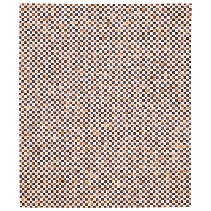 Tapis en cuir de vache brun patchwork crème 8 pi 1 po x 10 pi 0 po
