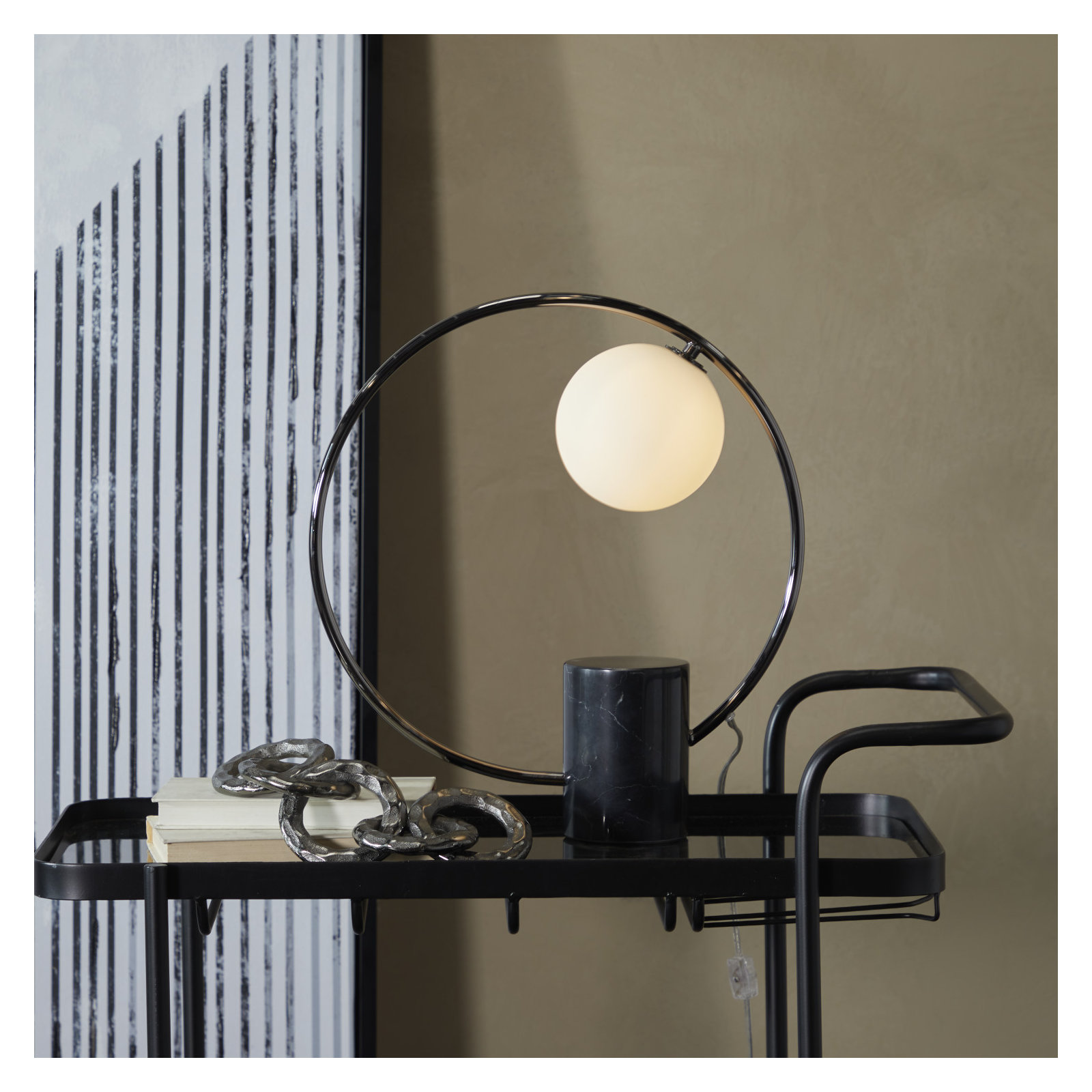 Roshena Marble Novelty Lamp, Black