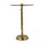15.5X15.5X24" Round Top Accent Table With Gold Angel Wing Design