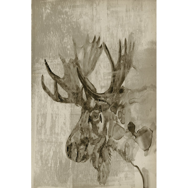 Sepia Moose by Jennifer Goldberger - Wrapped Canvas Art Print, 46cm H x 30cm W