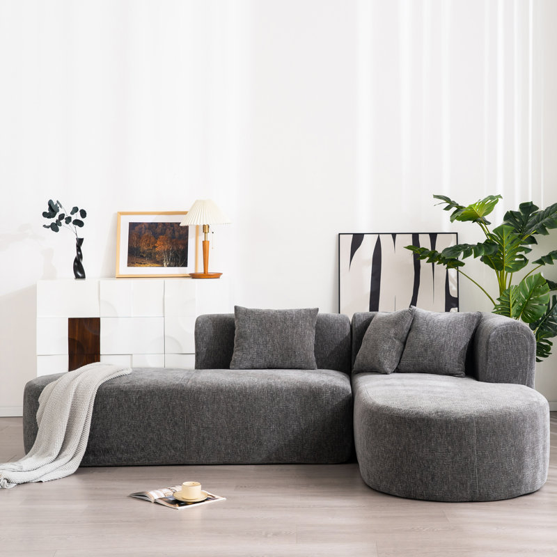 Canapé modulaire Comfy Curved Living, Gris chenille