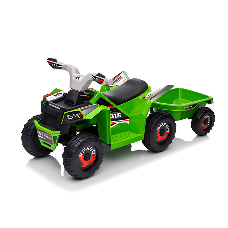 Véhicule électrique pour tout-petits, style quad à 6 roues, 6 V, 7 Ah, avec musique.
