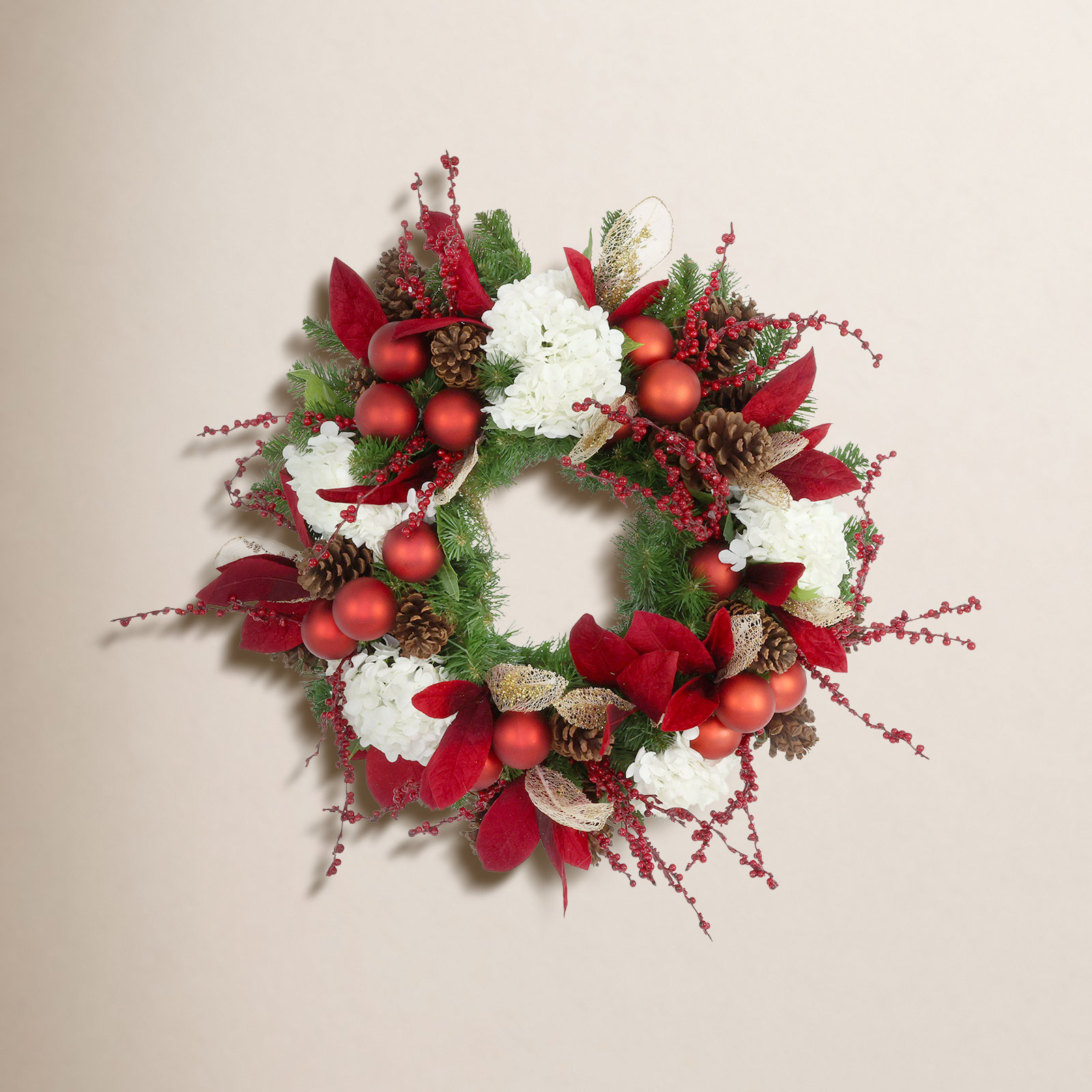 The Holiday Aisle® Lemark 26" Hydrangea Wreath