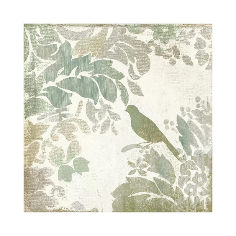 Damask Bird II by Asia Jensen - Wrapped Canvas Painting, 93.98 cm H x 93.98 cm W x 1.91 cm D
